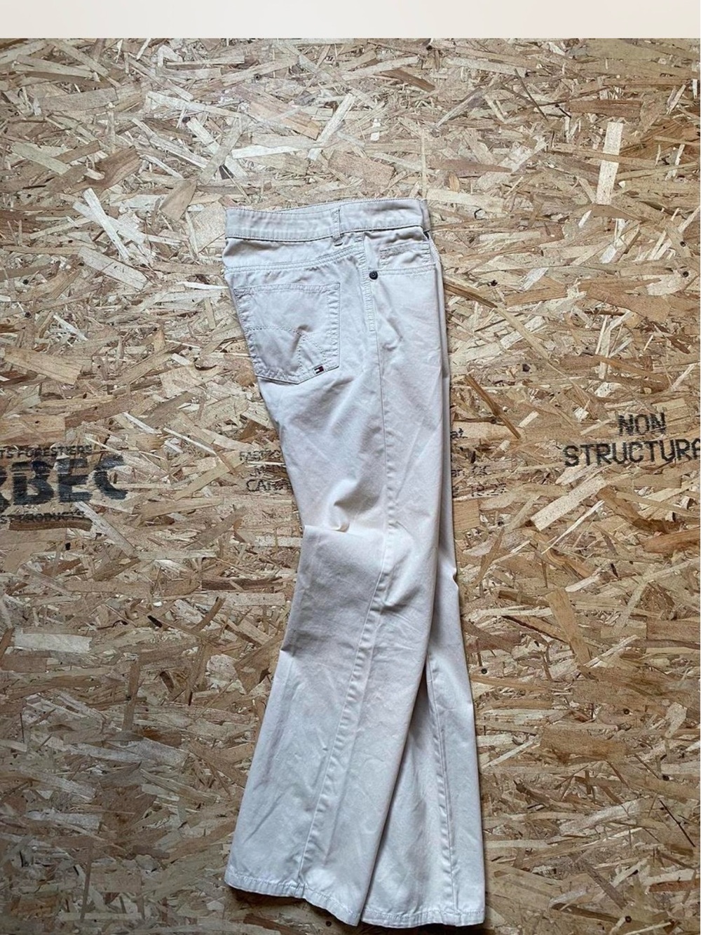 Tommy Hilfiger Cream Low- Rise Flare Jeans